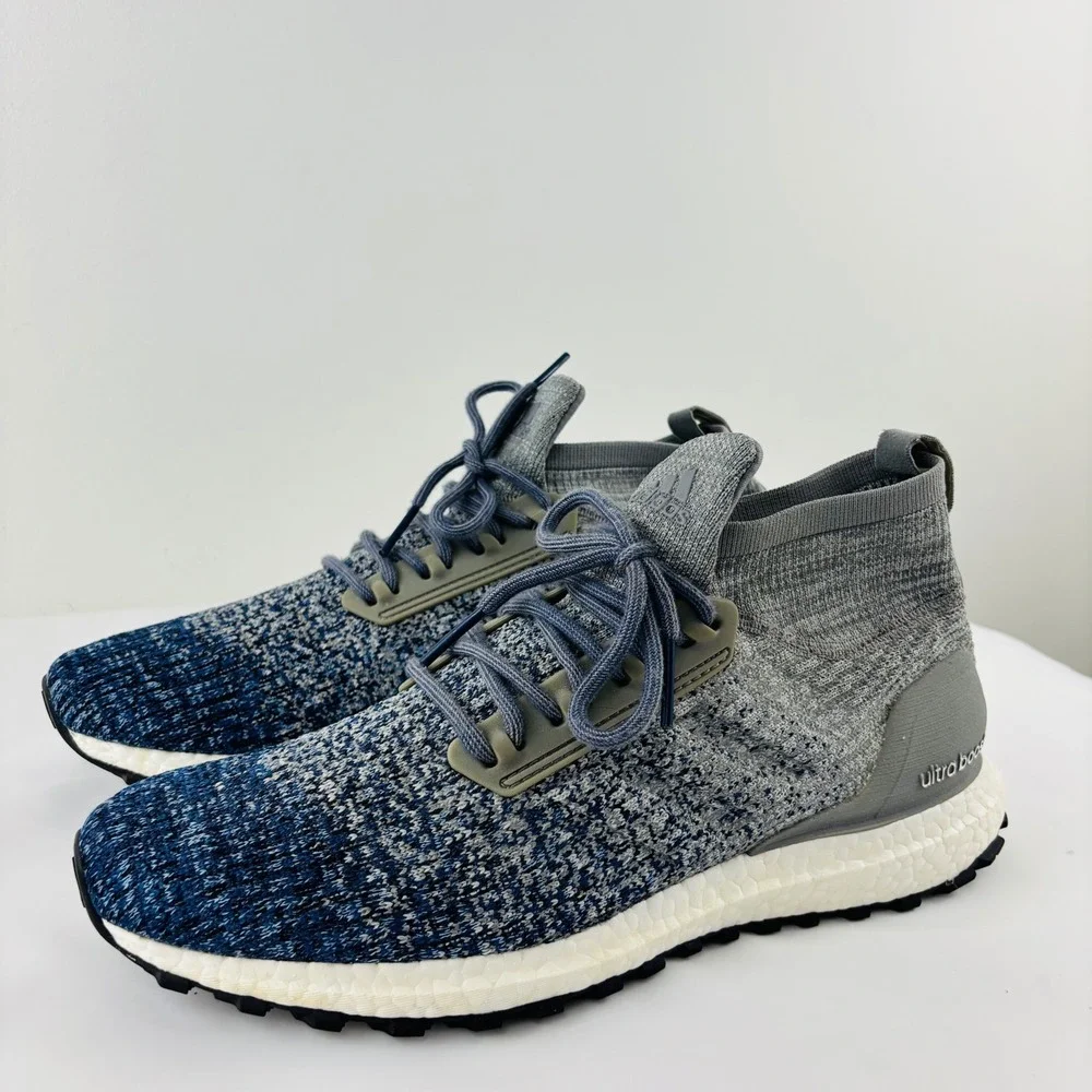 Adidas UltraBoost All Terrain Mens Grey Blue Knit Running Shoes S82035 Size 12